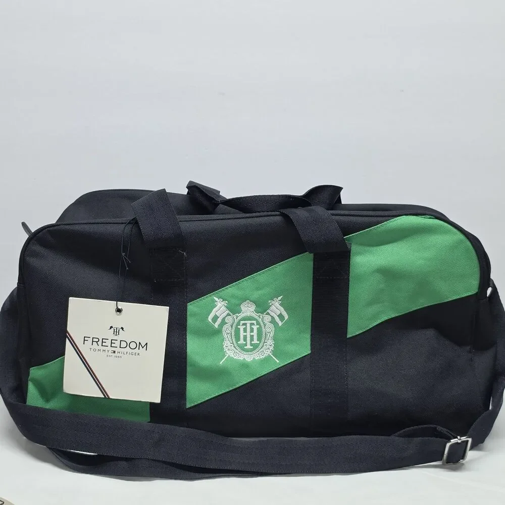 Tommy Hilfiger Freedom Canvas Duffle Travel Bag Navy Green NWT